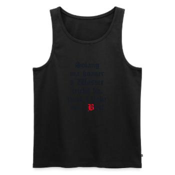 Solange mir keiner das Wasser reichen kann Bier - Männer Premium Bio Tank Top - Schwarz - Vorne - Michal (187cm)