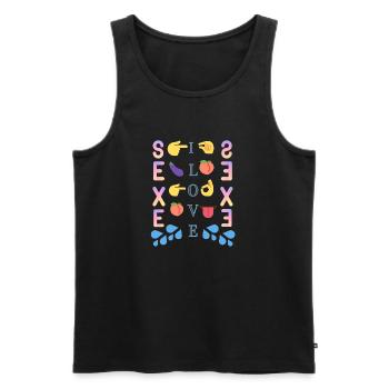 LOVE SEXE - Débardeur bio Premium Homme - noir - Devant - AI Model Male 178 light (178cm)
