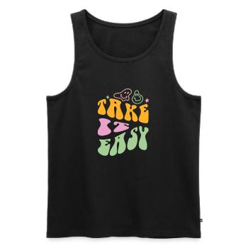 Take it Easy - Männer Premium Bio Tank Top - Schwarz - Vorne - AI Model Male 178 light (178cm)