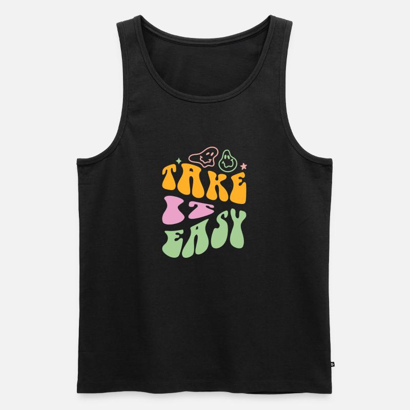 Take it Easy - Männer Premium Bio Tank Top - Schwarz