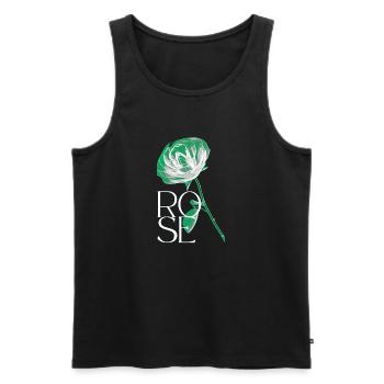 Rose - Männer Premium Bio Tank Top - Schwarz - Vorne - Michal (187cm)
