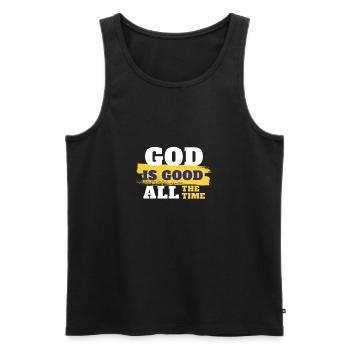 God is good all the time - Männer Premium Bio Tank Top - Schwarz - Vorne - AI Model Male 178 light (178cm)
