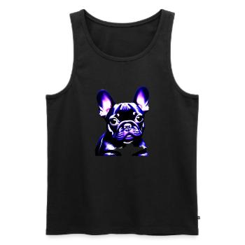 Chiens Chien bouledogue Français Chien Propriétaire - Débardeur bio Premium Homme - noir - Devant - Michal (187cm)