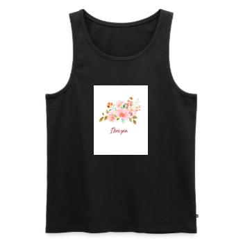 flower - Débardeur bio Premium Homme - noir - Devant - Michal (187cm)