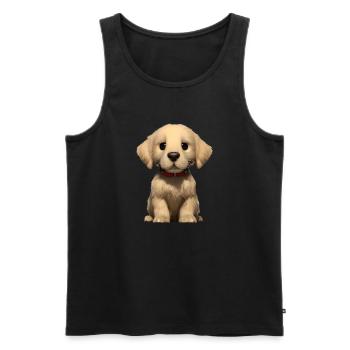 Chiot Golden Retriever Chiens Propriétaires de chiens - Débardeur bio Premium Homme - noir - Devant - Michal (187cm)