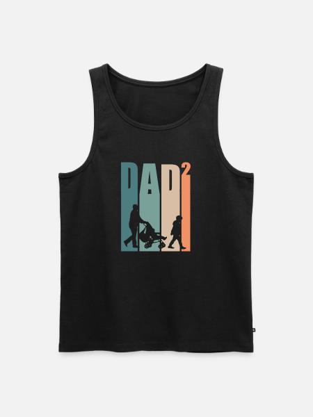 Papa Papa Beste Papa Cadeau - Mannen Premium Bio Tanktop - zwart