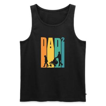 Vater Dad Geschenkidee Vatertag Vintage Retro - Männer Premium Bio Tank Top - Schwarz - Vorne - AI Model Male 178 light (178cm)