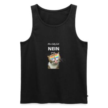 Meine Katze hat nein gesagt - lustiger Spruch - Männer Premium Bio Tank Top - Schwarz - Vorne - Michal (187cm)