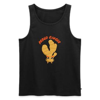 Proud ginger-a design to celebrate red hairs - Men's Premium Organic Tank Top - black - Front - AI Model Male 178 light (178cm)