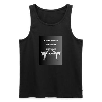Defend Attack Survive - Männer Premium Bio Tank Top - Schwarz - Vorne - Michal (187cm)
