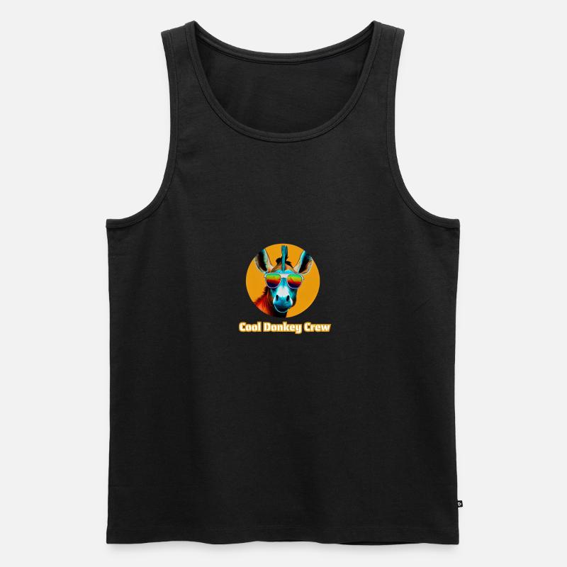 Cool Donkey Crew - Männer Premium Bio Tank Top - Schwarz