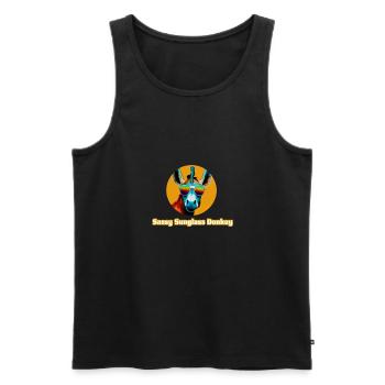 Sassy Sunglass Donkey - Men's Premium Organic Tank Top - black - Front - AI Model Male 178 light (178cm)