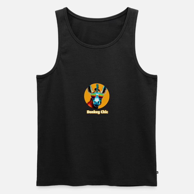 Donkey Chic - Männer Premium Bio Tank Top - Schwarz