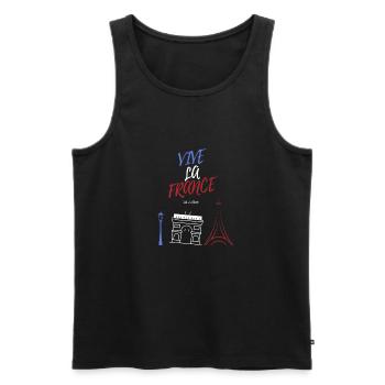 "Vive la France" French National Day - Men's Premium Organic Tank Top - black - Front - Michal (187cm)