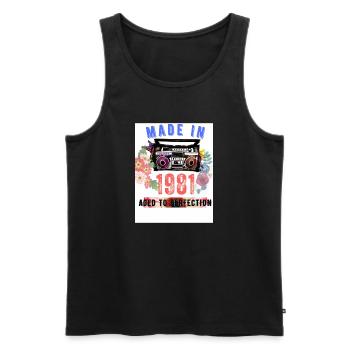 Année 80 rétro vintage - Débardeur bio Premium Homme - noir - Devant - Michal (187cm)