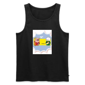 T shirt quoicoubbeh "quoi koubeh""munyanyo"" - Débardeur bio Premium Homme - noir - Devant - AI Model Male 178 light (178cm)