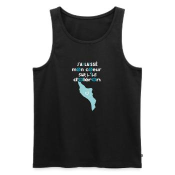 Jai laissé mon cœur à l'île d'Oléron 1 - Débardeur bio Premium Homme - noir - Devant - AI Model Male 178 light (178cm)