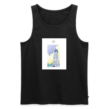 Blue Clock L - Männer Premium Bio Tank Top - Schwarz - Vorne - Michal (187cm)
