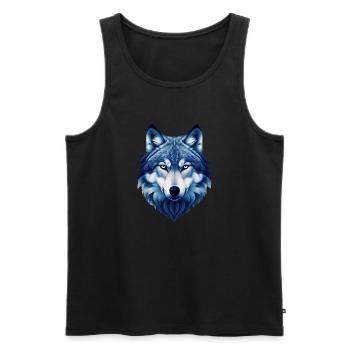 Wolf - Men's Premium Organic Tank Top - black - Front - Michal (187cm)