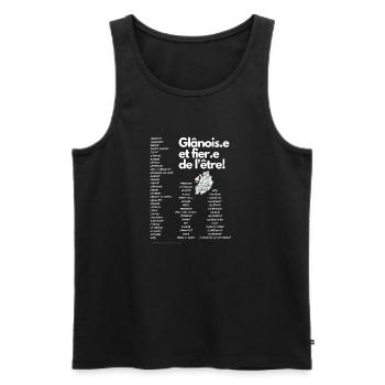 Glânois.e et fier.e de l être! - Débardeur bio Premium Homme - noir - Devant - Michal (187cm)