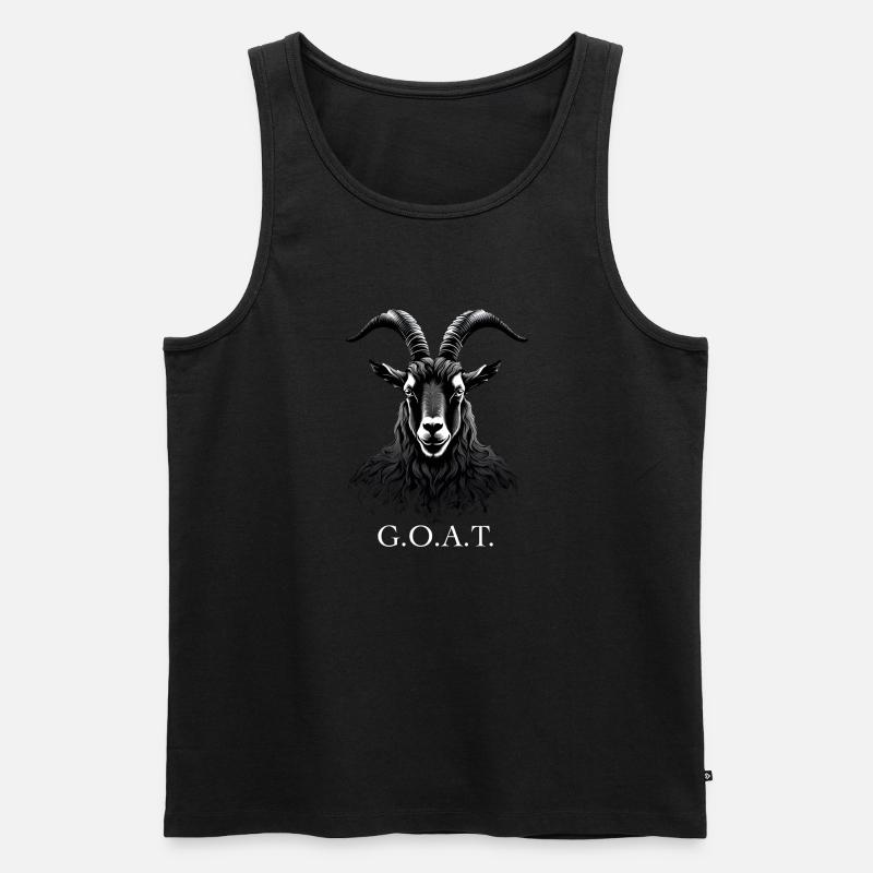 G.O.A.T. ZIEGE Geit - Männer Premium Bio Tank Top - Schwarz