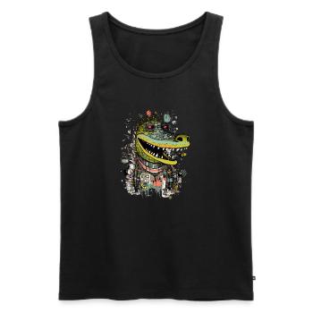 Fako l'alligator - Débardeur bio Premium Homme - noir - Devant - Michal (187cm)