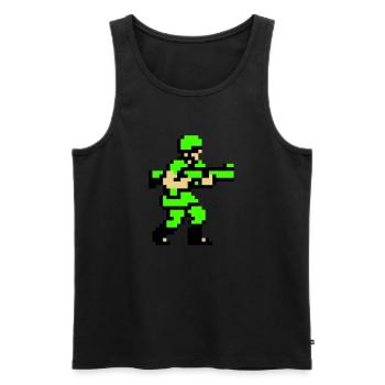 Soldier - Men's Premium Organic Tank Top - black - Front - Michal (187cm)
