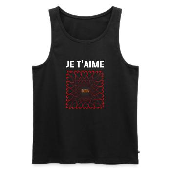 Je t'aime papa - Débardeur bio Premium Homme - noir - Devant - AI Model Male 178 light (178cm)