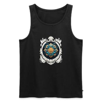 MANDALA VINTAGE COSMIC - Débardeur bio Premium Homme - noir - Devant - Michal (187cm)