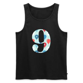 9th anniversary balloon - Men's Premium Organic Tank Top - black - Front - AI Model Male 178 light (178cm)