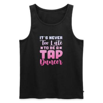 It's never too late to become a tap dancer - Männer Premium Bio Tank Top - Schwarz - Vorne - AI Model Male 178 light (178cm)