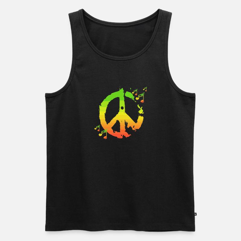 Reggae-Frieden - Männer Premium Bio Tank Top - Schwarz