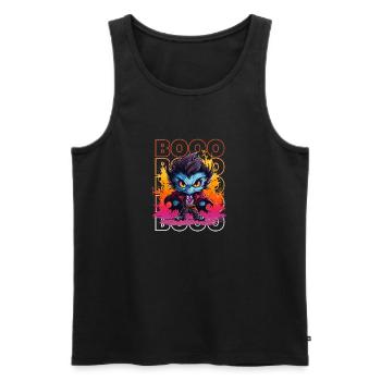 Chibi Thirst & Booo! Nightcrawler Vampire Tee! - Men's Premium Organic Tank Top - black - Front - AI Model Male 178 light (178cm)