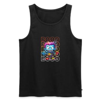 Chibi Stumble & Booo! Adorable Zombie Tee! - Men's Premium Organic Tank Top - black - Front - AI Model Male 178 light (178cm)