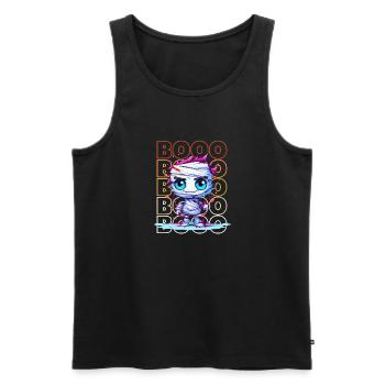 Chibi Wrap & Booo! Cute Mummy Tee! - Men's Premium Organic Tank Top - black - Front - AI Model Male 178 light (178cm)