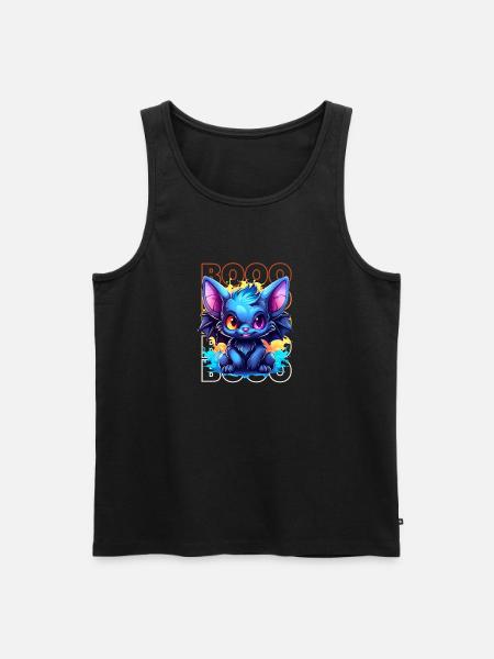 Chibi Soar & Booo! Nightflyer Fledermaus-T-Shirt! - Männer Premium Bio Tank Top - Schwarz