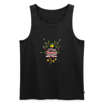 Christmas 2023 - Men's Premium Organic Tank Top - black - Front - AI Model Male 178 light (178cm)