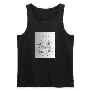 Scandinavian Signs of Power - Men's Premium Organic Tank Top - black - Front - AI Model Male 178 light (178cm)