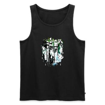 Mode Mignon Style Rétro Tendance des années 90 Drôle Vogue - Débardeur bio Premium Homme - noir - Devant - AI Model Male 178 light (178cm)