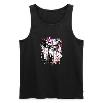 Fashion Cute Retro Style Trendy 90s Funny Vogue - Men's Premium Organic Tank Top - black - Front - Michal (187cm)