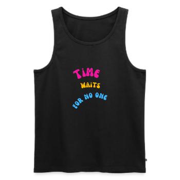 Time - Men's Premium Organic Tank Top - black - Front - AI Model Male 178 light (178cm)