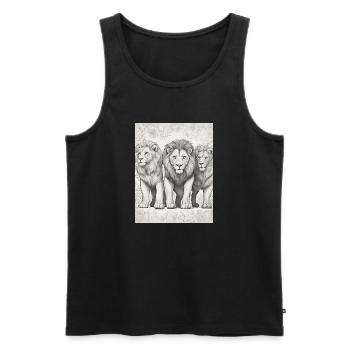 plusieurs lyon - Débardeur bio Premium Homme - noir - Devant - Michal (187cm)