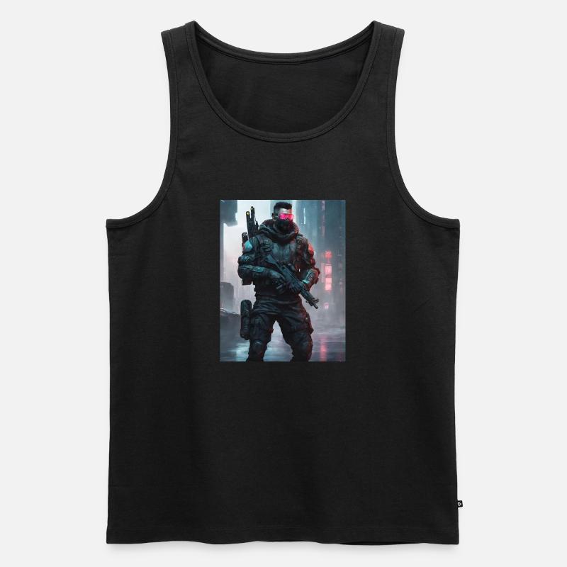 Cyber Commando Aufklärung - Männer Premium Bio Tank Top - Schwarz