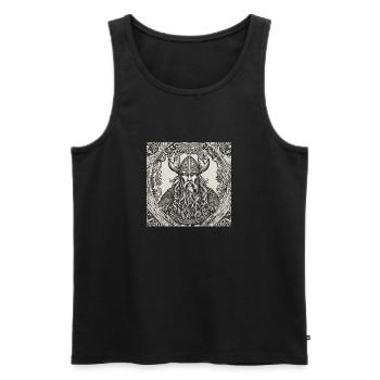 Œuvres d’art vikings - Débardeur bio Premium Homme - noir - Devant - AI Model Male 178 light (178cm)
