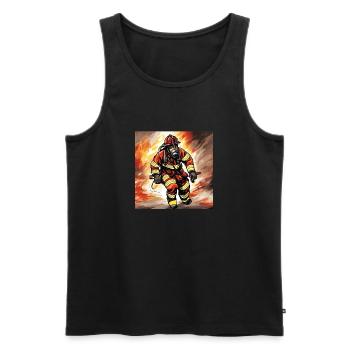Pompiers - Débardeur bio Premium Homme - noir - Devant - AI Model Male 178 light (178cm)