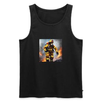 Gardien des flammes - Débardeur bio Premium Homme - noir - Devant - AI Model Male 178 light (178cm)