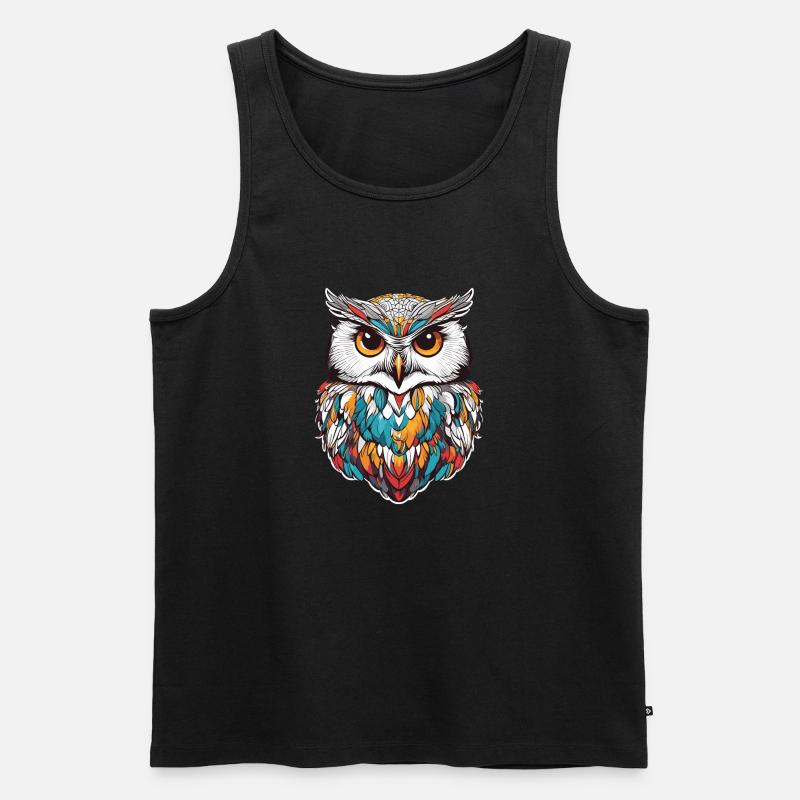 Schnee-Eule - Männer Premium Bio Tank Top - Schwarz