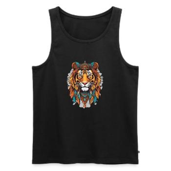 Tigerstamm - Männer Premium Bio Tank Top - Schwarz - Vorne - AI Model Male 178 light (178cm)