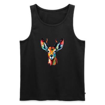 Gazelle - Männer Premium Bio Tank Top - Schwarz - Vorne - AI Model Male 178 light (178cm)
