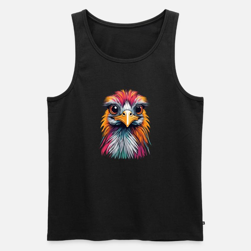Strauß - Männer Premium Bio Tank Top - Schwarz